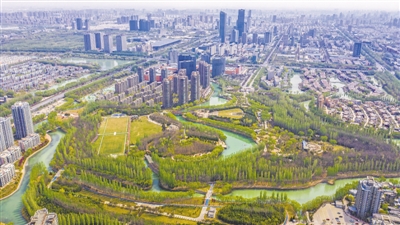 <p>　　推窗见绿、出门见景，银川正在打开城市发展绿色生态画卷。　本报记者　党硕　摄　</p>