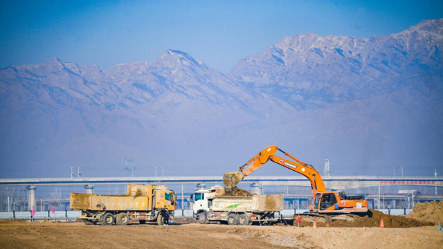 银川阅海湖水生态修复工程迎着寒风“加速跑”